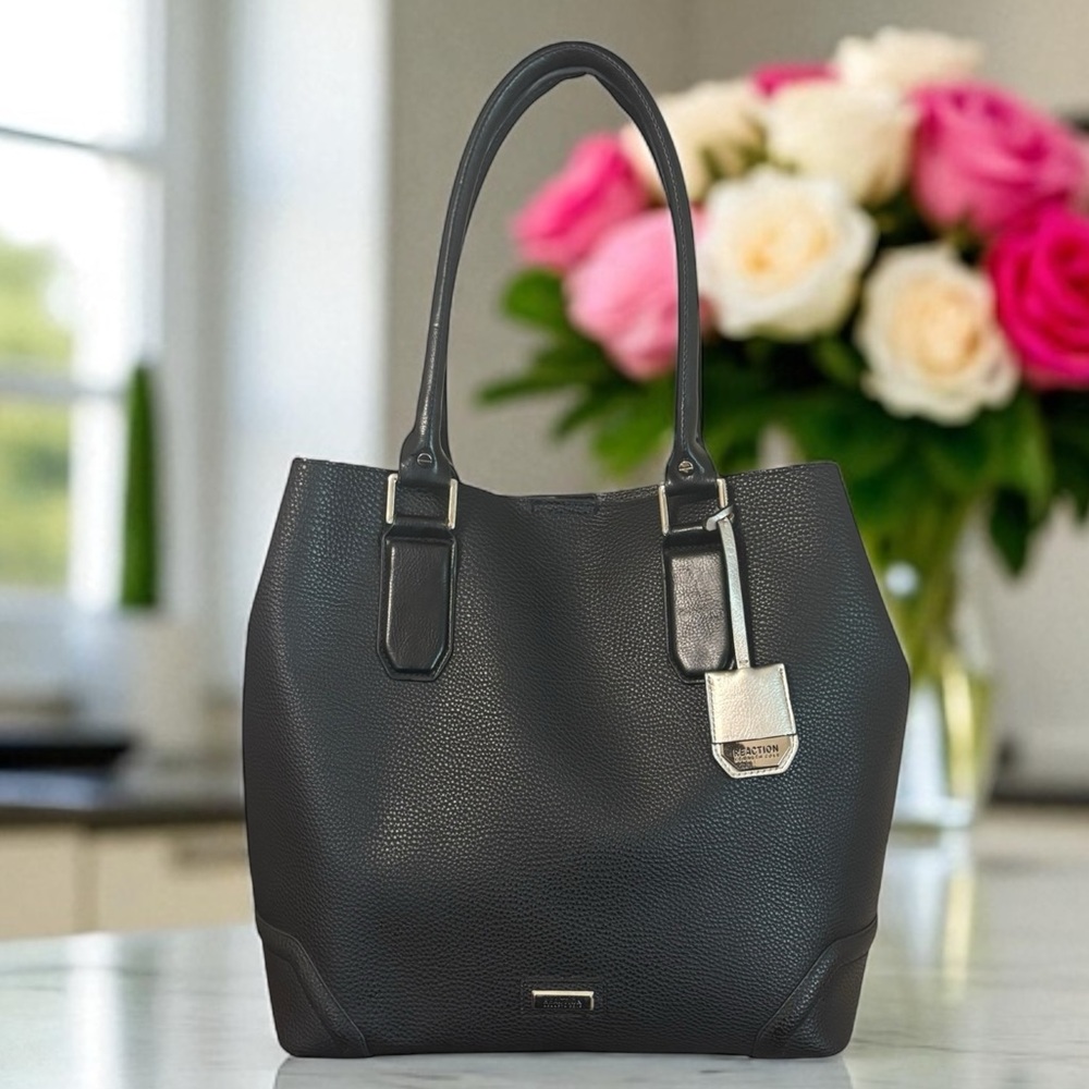 KENNETH COLE Reaction Black PVC Sammy Tote - Like New!